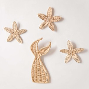Set of braided rattan <b>flowers</b> wholesale supply luxury wall art eco-friendly wall-mounted pieces - Product Image 5