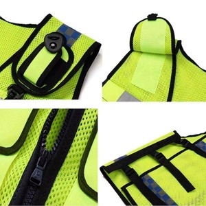 Chaleco Reflectante Impermeable de Alta Visibilidad ANSI Clase 1 con Cierre y Múltiples Bolsillos, Personalizado al por Mayor, Ropa de Trabajo de Seguridad OEM ODM - Product Image 2