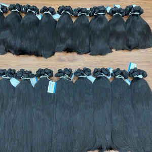 Prix de gros Extensions de cheveux 100% naturels, tissage double trame, noir naturel, lisses, vierges Remy, non traités, soyeux, à coudre - Product Image 3