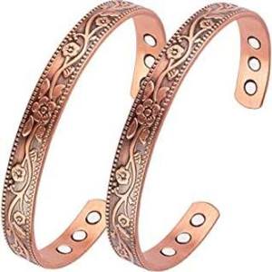 <b>Copper</b> Magnetic Therapy Adjustable Bracelet Unisex Antique Modern Customized Handmade Jewelry <b>Gift</b> for Husband - Product Image 3