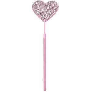 Luxury Stainless Steel Heart Shape Rhinestone <b>Makeup</b> Brush Handle with Matte Finish for Lash Extension - Product Image 3