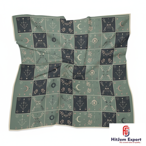 Collection en gros de foulards carrés haut de gamme personnalisés, imprimés, pour la mode, le couvre-chef, le hijab et le châle, avec toucher soyeux et doux - Product Image 6
