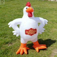 Modèle publicitaire gonflable géant de coq blanc avec logo personnalisé, éclairage LED, pour festival/exposition/présentation