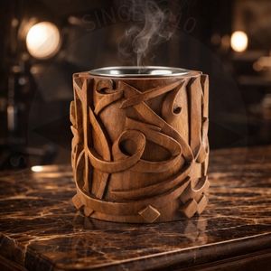 Hand Carved Teak Wood Bakhoor Arabic Incense Oud Burner Ramadan <b>Eid</b> <b>Gift</b> Home Decor - Product Image 1