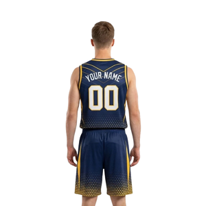 Kit de maillot et short de basketball personnalisé pour homme, sans manches, col en V, imprimé dégradé demi-teinte, bordure contrastante, nom et numéro de l'équipe, uniforme - Product Image 2
