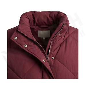 Hooded Quilted Waterproof <b>Bubble</b> Jacket Black Full Sleeve Winter Windproof Cotton Shell Knitted Fabric Polyester Filling Stand - Product Image 4