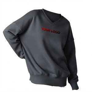 Sweat-shirt unisexe surdimensionné à col rond, épais et décontracté pour l'hiver, coupe carrée, couleur unie, sans capuche, avec poche latérale, personnalisable, style streetwear - Product Image 4