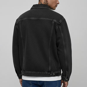 Chaqueta Vaquera Premium Personalizada para Hombre, Delgada, Sencilla, Holgada, con Detalles Frontales, Servicio OEM Disponible, Lavada - Product Image 3