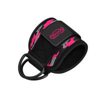 Fabricant d'accessoires de musculation à logo personnalisé pour femmes, avec sangles de cheville camouflage rose et fixation par câble, pour marque privée
