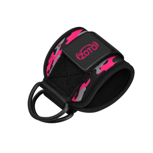 Fabricant d'accessoires de musculation à logo personnalisé pour femmes, avec sangles de cheville camouflage rose et fixation par câble, pour marque privée - Product Image 3