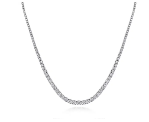 Collier tennis élégant en or massif 10 carats avec diamants Moissanite ronds brillants, bijoux fins de luxe de haute qualité pour femmes, vente en gros - Product Image 4