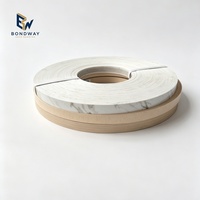 Bande de chant PVC autocollante haute brillance effet bois 22 mm en rouleau, largeur personnalisable 0,4-3 mm pour bordure de bureau et étagère en MDF