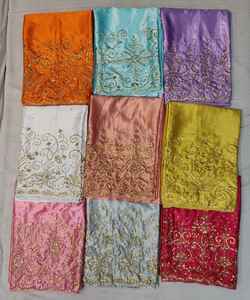 Tela de Seda Somalí Gorgura Súper Clásica y Moderna, con Bordado y Pedrería, Patrón Floral, Suave y Cómoda, para Confección de Vestidos - Product Image 6