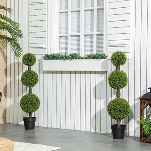 2 Pezzi Sfere di Bosso Topiario da 115 cm, 3 Sfere, Piante Finte in Vaso per Interni ed Esterni, Decorazione Verde per Soggiorno - Product Image 2