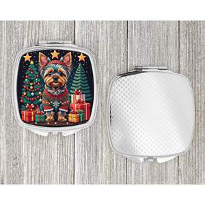 Yorkie Yorkshire Terrier compacto espejo de maquillaje de viaje portátil plegable diseño de mano regalo de Navidad para mujeres y niñas - Product Image 4