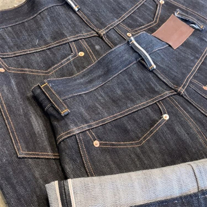 Pantalones Vaqueros Negros de Mezclilla Cruda 100% Algodón, Anchos, Extra Grandes, con Bordado, para Hombre - Product Image 6
