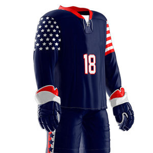 Maillots de hockey sur glace imprimés par sublimation, style unique, respirants, pour l'hiver, ensemble uniforme de sport personnalisé avec logo frontal - Product Image 6