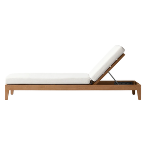 Chaise longue d'extérieur haut de gamme en teck massif, dossier réglable confortable, pour parc, bord de piscine, mobilier d'hôtel moderne et minimaliste, écologique - Product Image 3