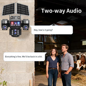 كاميرا V380pro لاسلكية تعمل بالطاقة الشمسية وبطاقة SIM 4G مع 4 عدسات و3 شاشات وتكبير بصري 10x وتتبع تلقائي وإضاءة إنذار للأمن والمراقبة - Product Image 3