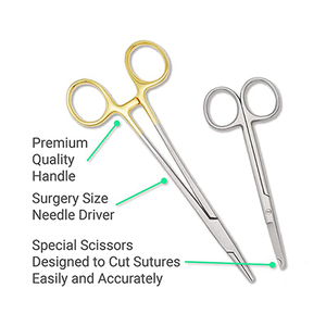 Surgical Grade Surgery <b>Kits</b> 5 Pieces German Stainless Steel Scissor Tweezer <b>suture</b> practice <b>kit</b> With Case Cheap Price OEM - Product Image 2