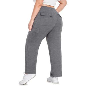 Pantalon cargo en coton pour femme, style streetwear, décontracté, coupe ample, 6 poches, vente en gros OEM - Product Image 3
