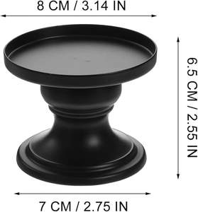 Ensemble de 2 porte-bougies en fer noir mat - Product Image 3