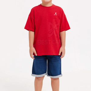 New Arrival Premium Quality Winter Basics Kid's Oversized T Shirts Casual Wear Breathable Comfortable Kid's Oversized T Shirts - Product Image 2