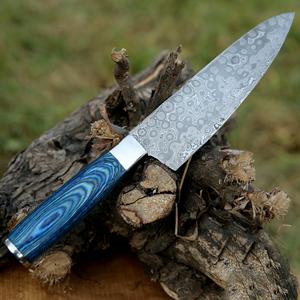 Couteau de Chef Artisanal en Acier Damas Personnalisé, Manche Intégral avec Fourreau en Bois de Pakka Vert et Étui en Cuir – Outil de Cuisine en Promotion - Product Image 4