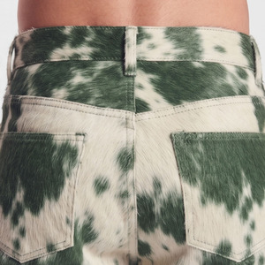 Pantalon streetwear d'été pour homme en cuir de vachette pleine fleur 100% avec poils, taille mi-haute, style hip-hop, qualité supérieure, séchage rapide et respirant - Product Image 5