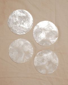 Ensemble de sous-verres classiques en nacre incrustée, faits à la main, de luxe, pour la décoration de table à la maison, au restaurant ou à l'hôtel - Product Image 2