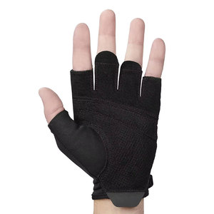 Half Finger Cycling Gloves Red Black PU Material Non Slip Hook Loop Closure Unisex Racing Gloves Universal Season - Product Image 4