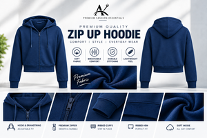 เสื้อฮู้ดครอปซิปเต็มตัว ผ้าฟลีซหนานุ่ม สีน้ำตาลกลาง พรีเมียม ราคาโรงงาน สไตล์ลำลอง/กีฬา - Product Image 5