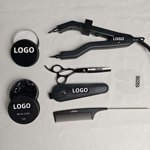Kit professionnel d'outils métalliques noirs pour extensions de cheveux, pour l'installation et le retrait, large application - Product Image 3