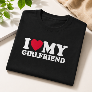 T-shirt personnalisé pour homme « I Love My Girlfriend », 100 % coton, manches courtes, coupe classique, col rond, décontracté, écologique, respirant, style urbain - Product Image 6