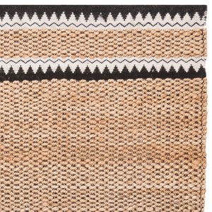Tapis géométrique en jute rectangulaire à tissage plat, style bohème, avec envers antidérapant, pour couloir, nettoyage localisé, à poils fins - Product Image 2