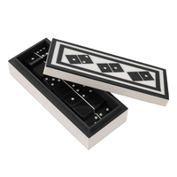 Jeu de dominos double six en résine fait main, écologique et moderne, avec boîte décorative, pour l'éducation, le divertissement et les cadeaux FASHION CRAFT