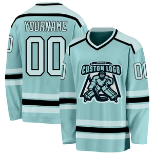Nouveau maillot de hockey sur glace facilement lavable, prix de gros et abordable - Personnalisable, 100% polyester, qualité supérieure, livraison rapide - Product Image 1