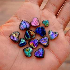 Cabochon de labradorite violette, pierre précieuse naturelle, cristal poli pour la guérison, pierre de paume, billes de pierres précieuses lâches pour la joaillerie - Product Image 1