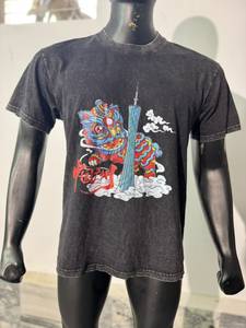 Camiseta de Algodón 240gsm Jersey con Pedrería Frontal, Corte Holgado, Manga Corta, Personalizada, Casual, Hip Hop, Transpirable, Ecológica, Vintage para Hombre - Product Image 5