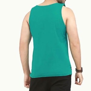 Débardeur sans manches pour homme, écologique, vert, col rond, tricoté, couleur unie, décontracté, avec logo sur le devant, pour l'entraînement - Product Image 4