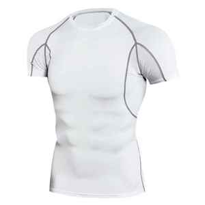 Camiseta de compresión (Rash Guard) para hombre de color liso, de alta calidad, para gimnasio y MMA, con estampado personalizado por sublimación, de media manga, para lucha. - Product Image 1