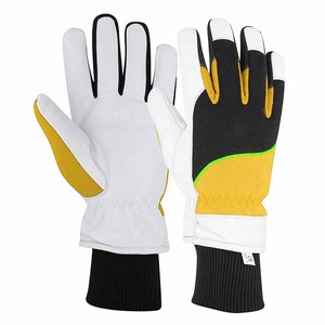Gants mécaniques en cuir de vachette grainé de haute qualité, doublure polaire, protection des mains, résistants à la chaleur, antidérapants, respirants, pour l'extérieur - Product Image 5