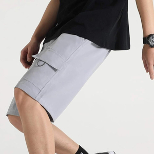 Shorts cargo décontractés pour hommes, poches utilitaires, coupe décontractée, taille mi-haute, toile unie respirante, haute qualité - Product Image 3