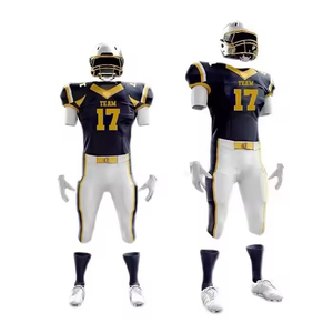 Custom Sublimated American Football Jersey <b>Men's</b> Short Sleeve V-Neck Moisture Wicking 100% Polyester Team Number Printed - Product Image 6