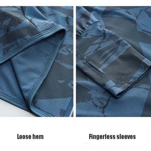 Veste de pêche à capuche anti-UV UPF 50 à imprimé géométrique personnalisé, en polyester sublimé, fermeture éclair, manches longues, vêtements d'extérieur - Product Image 4