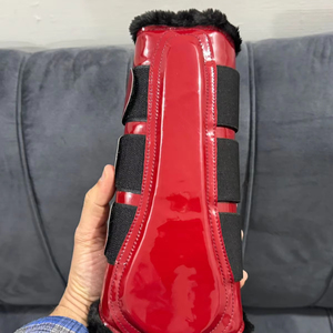 Premium Equestrian Horse <b>Brushing</b> <b>Boots</b> with Synthetic Leather, Neoprene & Sheepskin Padding for Superior Leg Protection - Product Image 1
