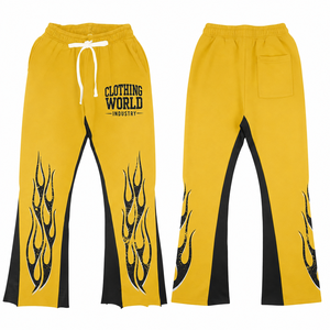 Pantalon de survêtement ample pour homme, 100% coton, taille élastique, style streetwear, double couche, impression couleur personnalisée sur écran. - Product Image 5