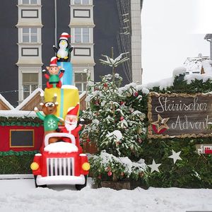 Décoration de Noël extérieure gonflable du père Noël pour les décorations de cour de vacances de jardin avec des cadeaux - Product Image 5