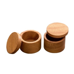 Ensemble de boîtes en bois de mangue 3 pièces accessoires d'ustensiles de cuisine sucre café thé et épices bocaux de stockage couverture pour articles de table vaisselle - Product Image 4