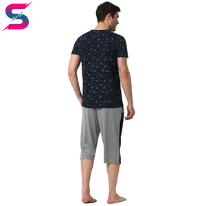 Conjunto de Verano 2026 para Hombre, Camiseta Casual con Cuello Redondo y Estampado de Puntos y Pantalones Cortos Grises, Tejido Transpirable de Algodón, Servicio OEM ODM - Product Image 2